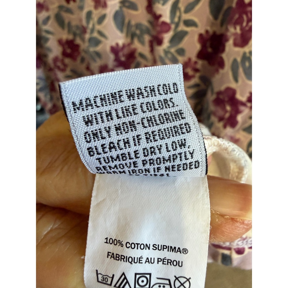 LL Bean Nightgown Womens 3X Pink Purple Floral Supima Cotton Sleep Dress Cozyy - Picture 7 of 9